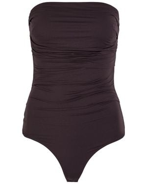 Agolde Gwyneth Ruched Stretch-Jersey Bodysuit - Purple