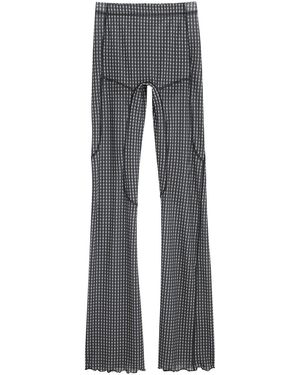 KNWLS Halcyon Gingham Stretch-Jersey Leggings - Grey