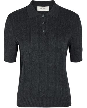 Lisa Yang Christine Pointelle Cotton And Cashmere-Blend Top - Black