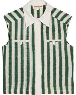 Emporio Sirenuse Ylenia Striped Cotton Top - Green