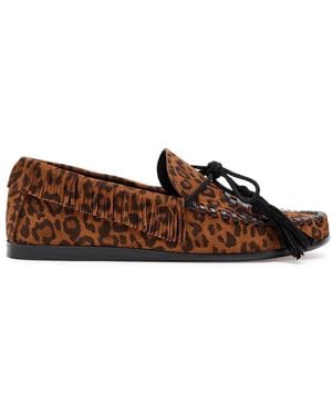 Isabel Marant Fitza Fringed Suede Loafers - Brown