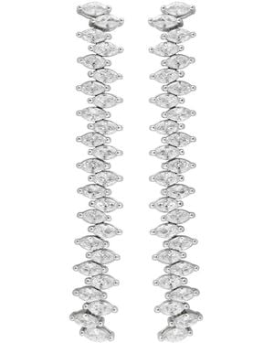 CZ by Kenneth Jay Lane Crystal-Embellished Rhodium-Plated Drop Earrings - White