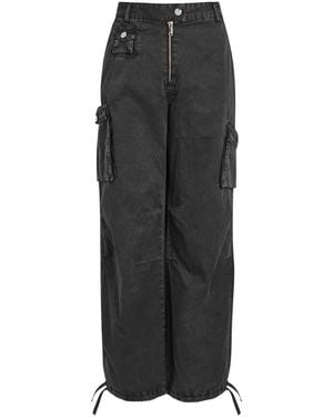 Ganni Washed Cotton Trousers - Black