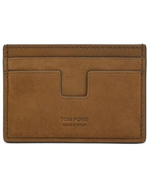 Tom Ford Nubuck Card Holder - Brown