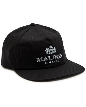 Malbon Monarch Logo-Print Cotton Cap - Black