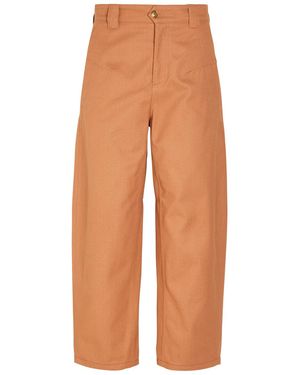 Chloé Barrel-Leg Canvas Pants - Orange
