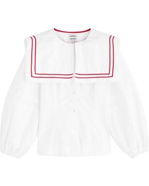 Damson Madder Elise Cotton-Poplin Blouse - White