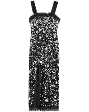 Needle & Thread Shooting Stars Embellished Tulle Midi Dress - Black