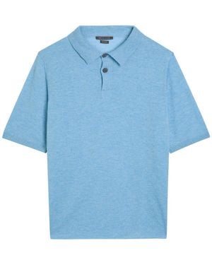 Begg x Co Cashmere Polo Shirt - Blue