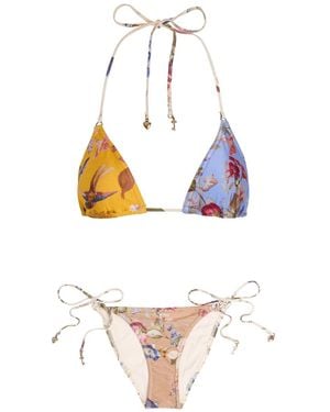 Zimmermann Patience Spliced Printed Bikini - White