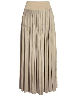 JOSEPH Rabat Pleated Satin Midi Skirt - Natural