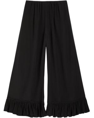 Chloé Frill Silk-Georgette Culottes - Black