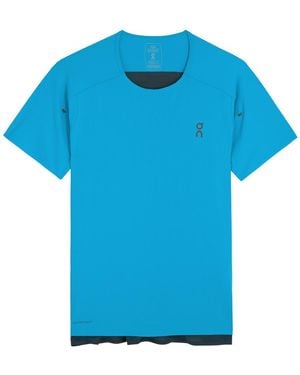 On Shoes Performance Colour-Block Stretch-Jersey T-Shirt - Blue