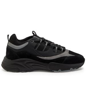 Cleens Aero Runner Panelled Mesh Trainers - Black