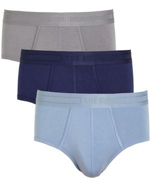 CHE Logo-Jacquard Stretch-Jersey Briefs - Blue