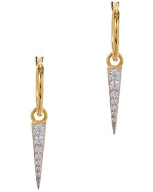 Missoma Mini dagger 18ct -plated Earrings - White