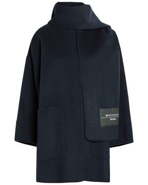 Weekend by Maxmara Fulcro Scarf-Effect Wool-Blend Coat - Blue