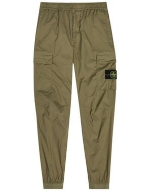 Stone Island Stretch-Cotton Cargo Pants - Green
