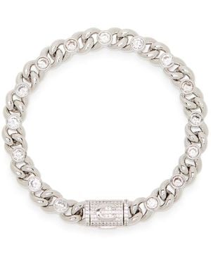 CERNUCCI Iced Gemstone 8Mm Embellished Link Bracelet - White