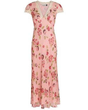 RIXO London Clarice Floral-Print Georgette Midi Dress - Pink