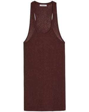 Lemaire Scoop-Neck Fine-Knit Mini Dress - Purple
