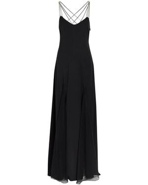Anna October Ariadne Embellished Stretch-Crepe Maxi Dress - Black