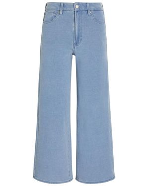 GOOD AMERICAN Jeanius Cropped Wide-Leg Trousers - Blue