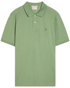 GANT Logo-Embroidered Piqué Cotton Polo Shirt - Green