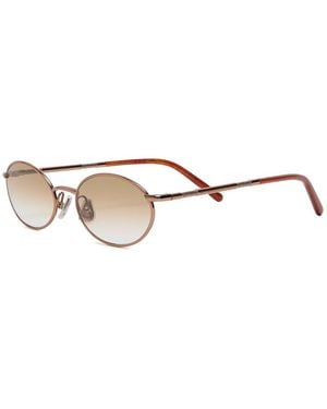 Brunello Cucinelli Oval-Frame Sunglasses - Natural