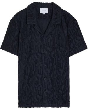 Raith Fausto Flocked-Pattern Terry Shirt - Blue