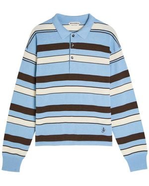 JW Anderson Striped Knit Polo Shirt - Blue