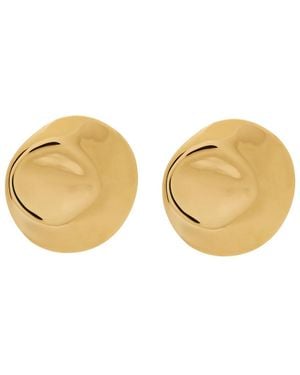 Nina Gordon Dented Medallion 14Kt Vermeil Drop Earrings - Natural
