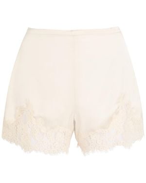 Reformation Fern Lace-Trim Satin Shorts - White