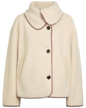 Varley Romane Contrasting-Trim Sherpa Jacket - Natural