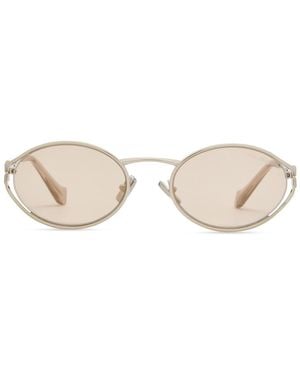 Miu Miu Oval-Frame Sunglasses - Natural