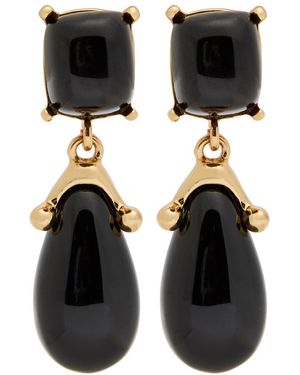 Kenneth Jay Lane 22Kt-Plated Clip-On Drop Earrings - Black