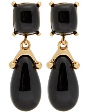 Kenneth Jay Lane 22Kt-Plated Clip-On Drop Earrings - Black