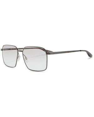 Barton Perreira Hampton Rectangle-Frame Sunglasses - White