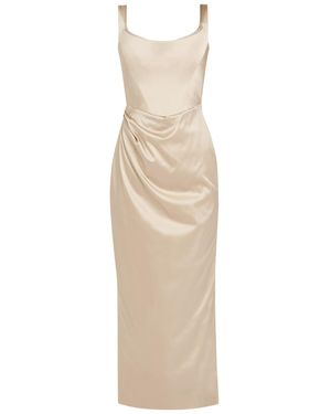 Vivienne Westwood Suzie Corset Satin Midi Dress - Natural