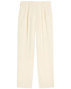 Blazé Milano Fox Pleated Wool-Crepe Trousers - Natural