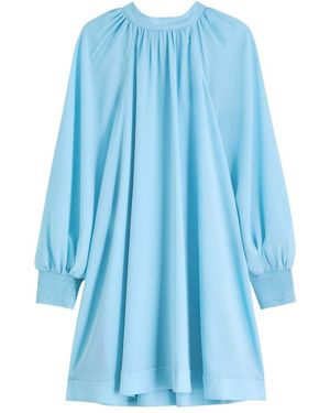 Alice + Olivia Gracen Trapeze Chiffon Mini Dress - Blue