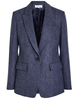Veronica Beard Vega Dickey Wool Blazer - Blue