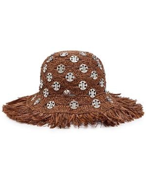 Rabanne 1969 Disc Raffia Sun Hat - Brown