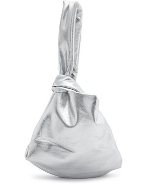 Jakke Neenah Metallic Faux Leather Top Handle Bag - White