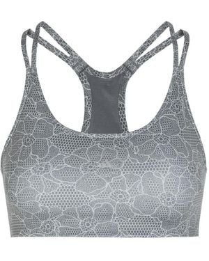 Stella McCartney Adidas X Printed Stretch-Jersey Training Bra - Grey