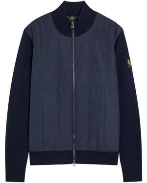 Belstaff Kelbrook Padded Shell And Wool Cardigan - Blue