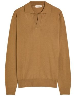 Aurélien Wool Polo Shirt - Brown