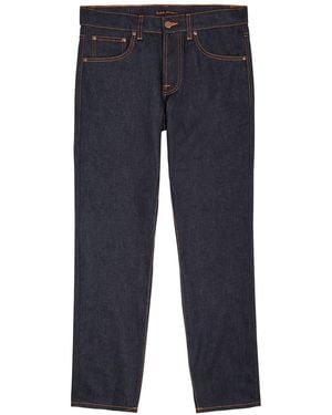 Nudie Jeans Solid Ollie Slim Straight-Leg Jeans - Blue