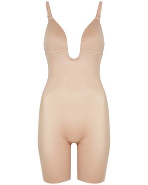 Spanx Suit Your Fancy Open-bust Mid-thigh Bodysuit - Natural