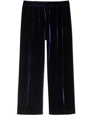 Eileen Fisher Straight-Leg Velvet Trousers - Blue